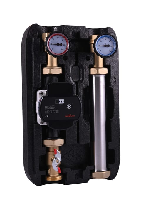 Grupa pompowa Termojet bez mieszacza 1" GW w obudowie termoizolacyjnej EPP BLACK bez pompy GP-47S (wersja lewa)