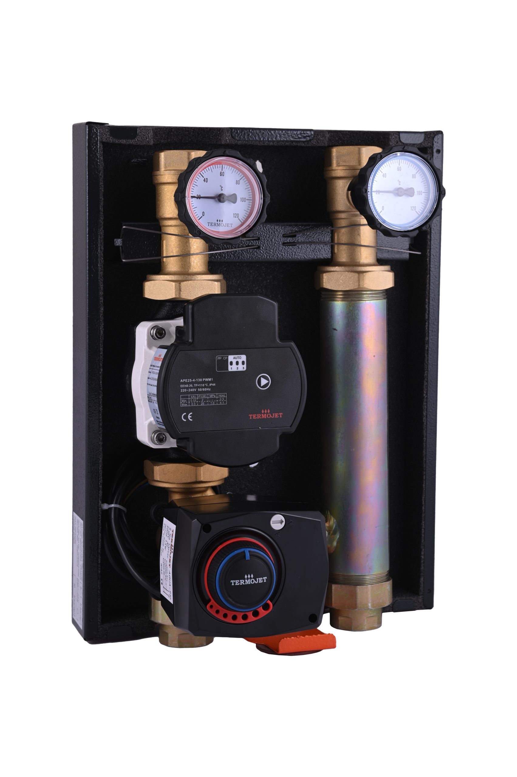 Grupa pompowa Termojet z mieszaczem 1" GW w obudowie termoizolacyjnej bez pompy GP-48 (wersja lewa)