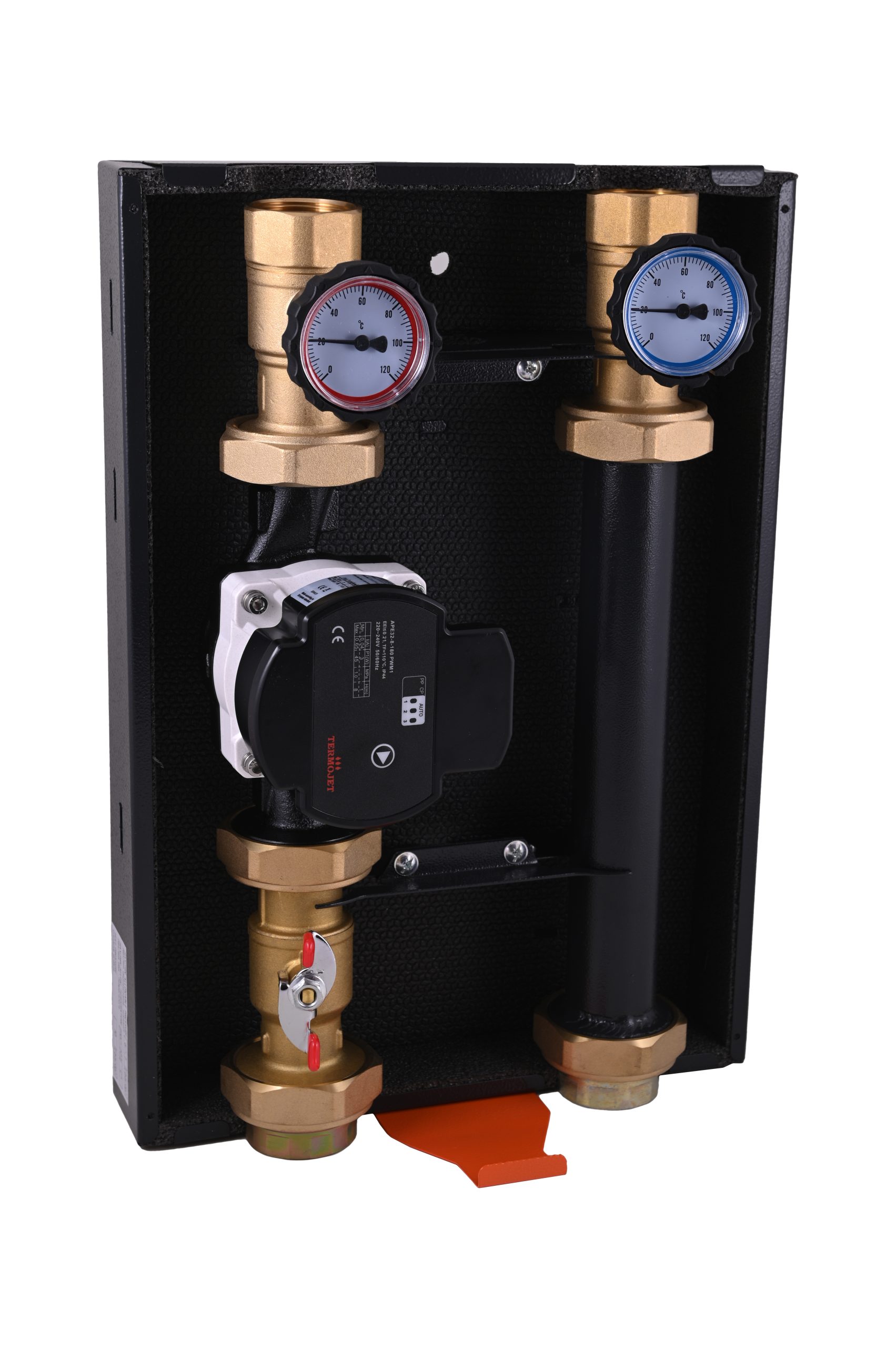 Grupa pompowa Termojet bez mieszacza 1 1/4" GW w obudowie termoizolacyjnej bez pompy GP-51 (wersja lewa)