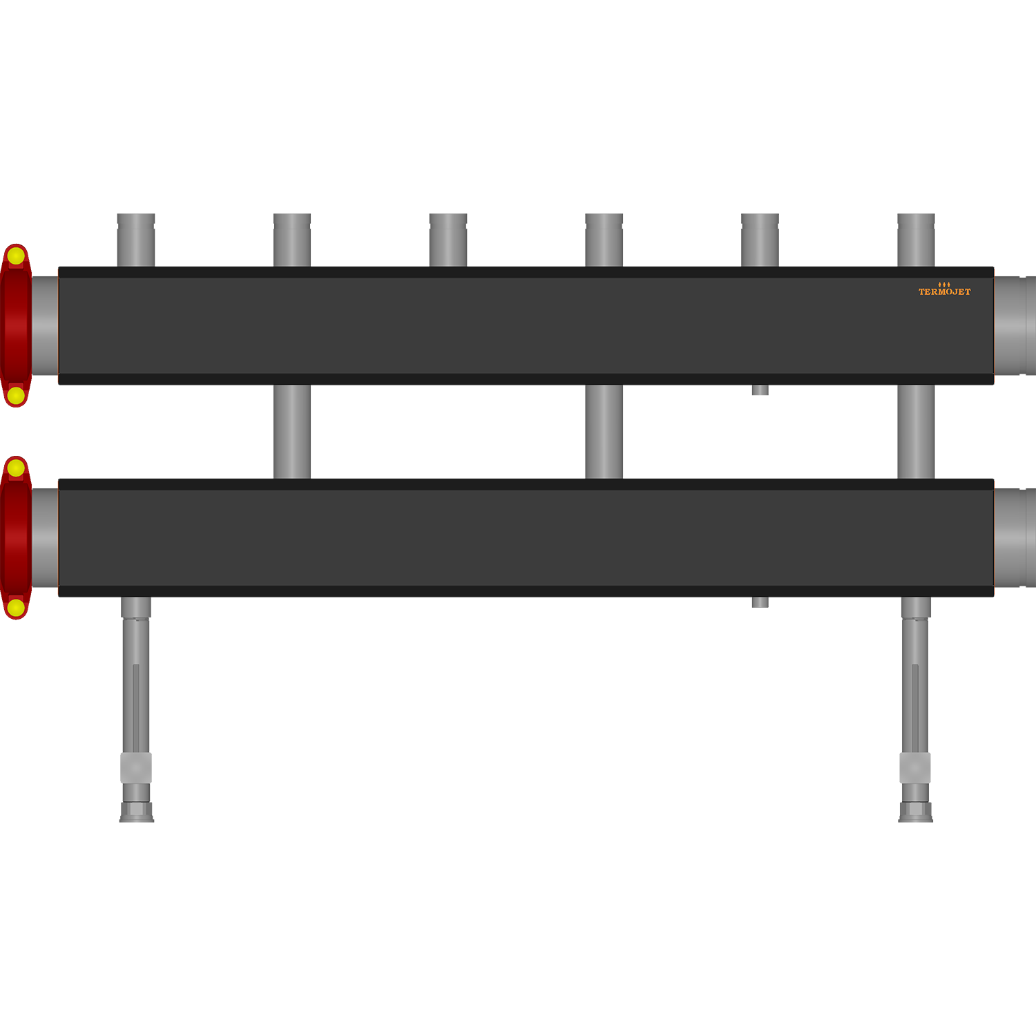 Kolektor Termojet w obudowie termoizolacyjnej z zestawem elastycznych złączek 6"(150-159mm) KM-371