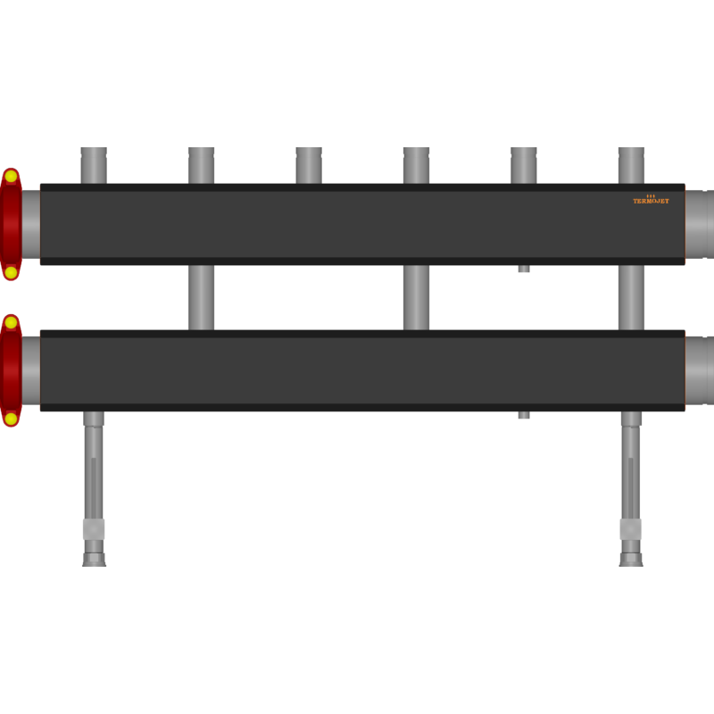 Kolektor Termojet w obudowie termoizolacyjnej z zestawem elastycznych złączek 8"(200-219mm) KM-381